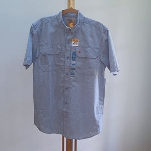 Men's - Medium - Carhartt Short sleeve, Button front,  Blue plaid shirt